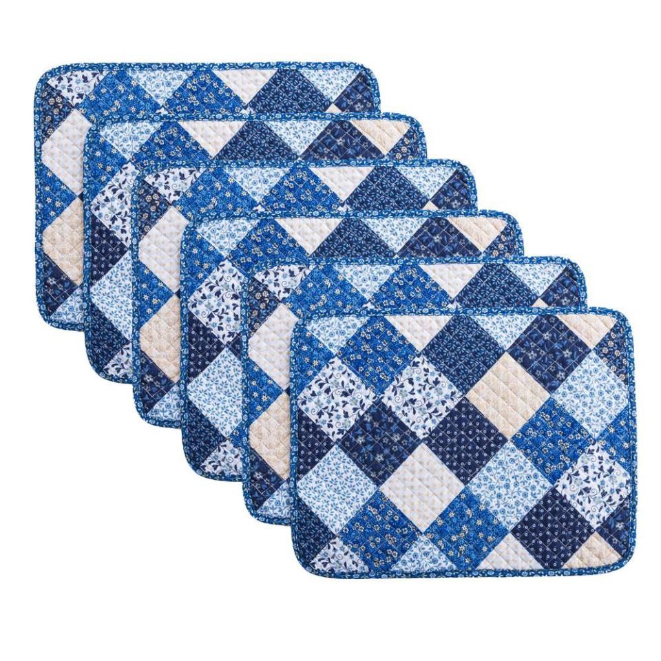9) Blue Quilted Placemats