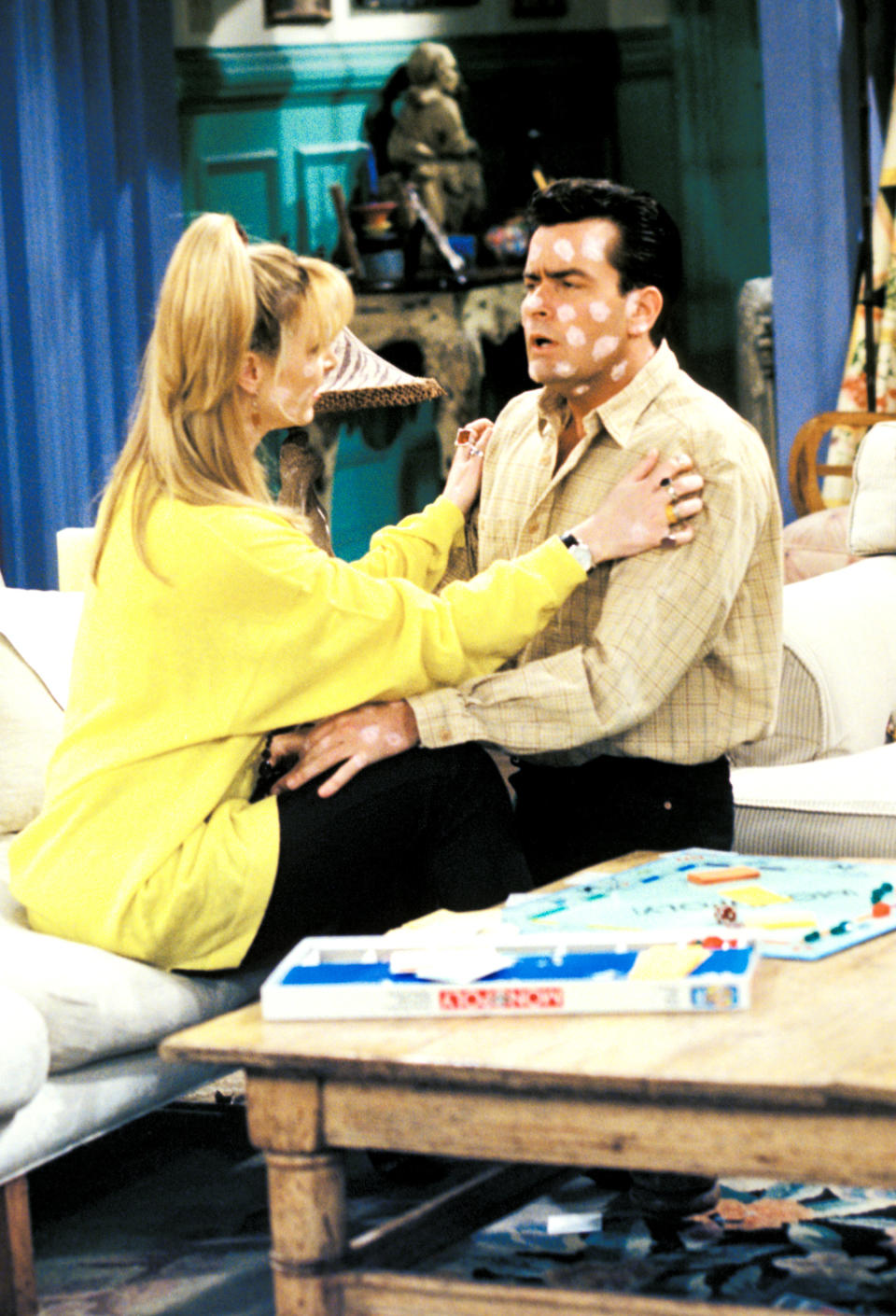 Lisa Kudrow and Charlie Sheen on ‘Friends’