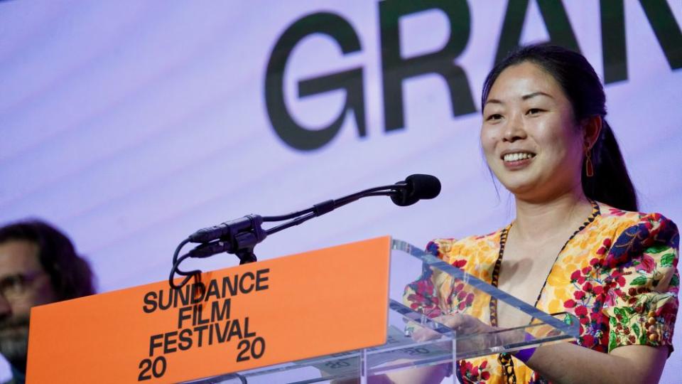 Director Nanfu Wang at the 2020 Sundance Film Festival awards show outside Park City, Utah - Credit: Courtesy of Matthew Carey