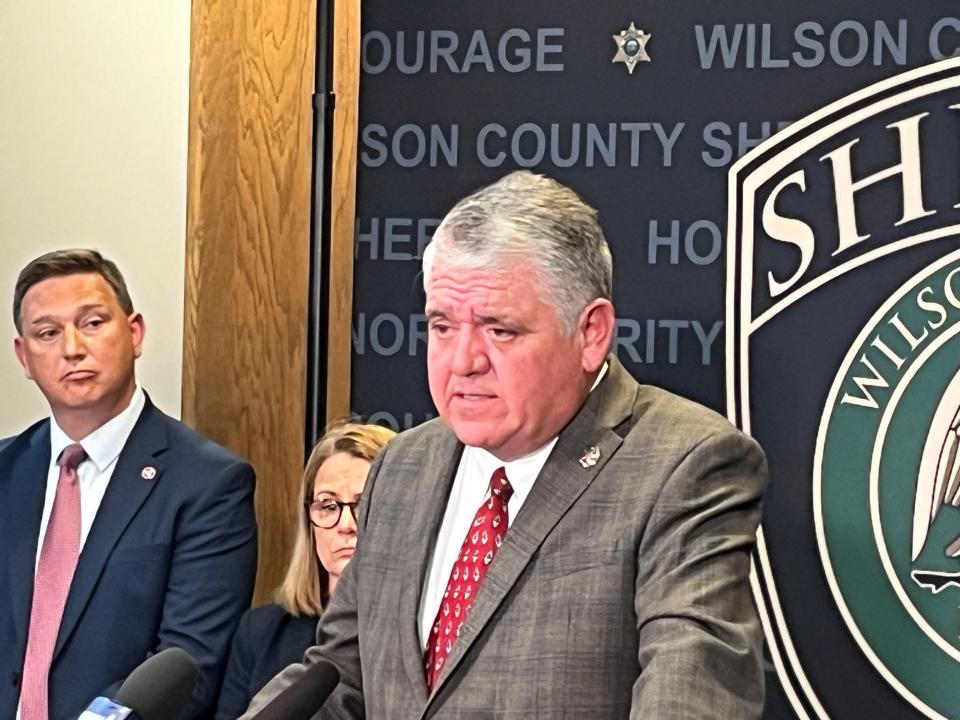 Wilson County Sheriff Robert Bryan speaks about three arrests made in the 2022 death of Mya Fuller.