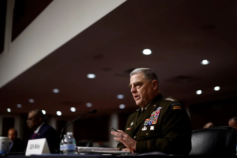 Chairman of the Joint Chiefs of Staff Mark Milley in 2022. (Ting Shen/Xinhua via Getty Images)