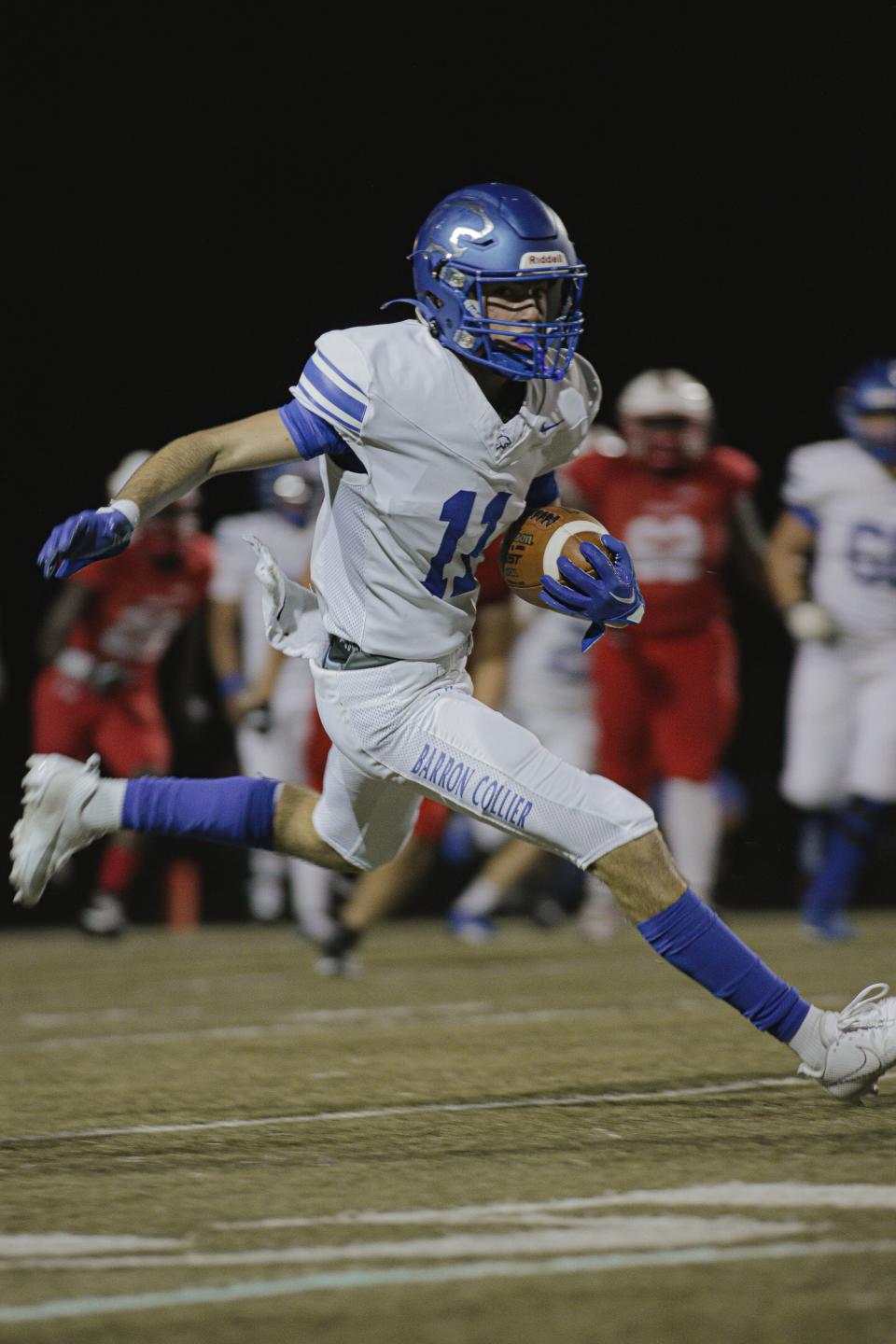 Niko Boyce of Barron Collier runs for touchdown against Immokalee on Friday, Sept. 22, 2023.