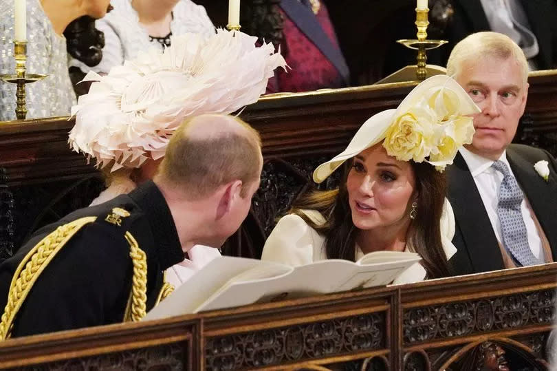 Prince William and Kate Middleton at Prince Harry and Meghan Markle's wedding ceremony