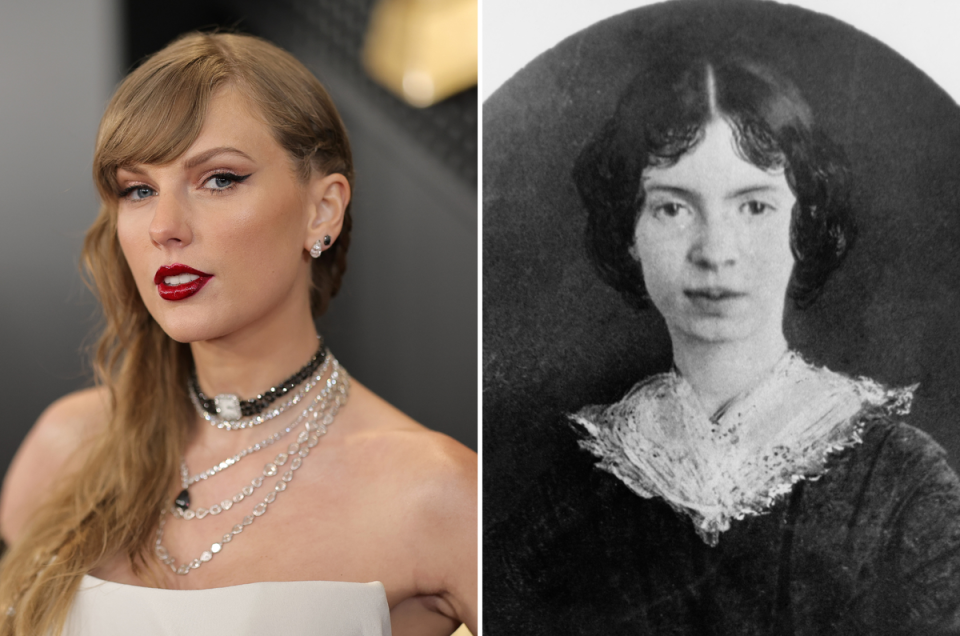 Taylor Swift and Emily Dickinson (Getty Images)