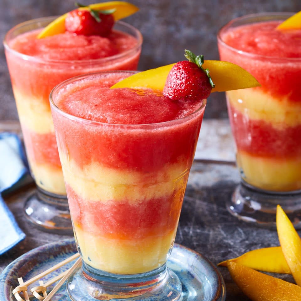 Layered Strawberry-Mango Margaritas