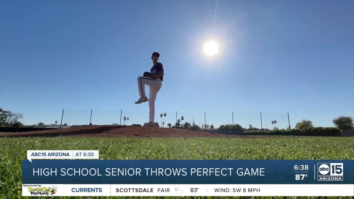 Mesa high senior baseball player throws historic perfect game