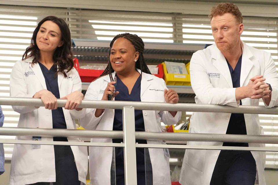 <p>Eric McCandless/ABC</p> Caterina Scorsone, Chandra Wilson and Kevin McKidd on 