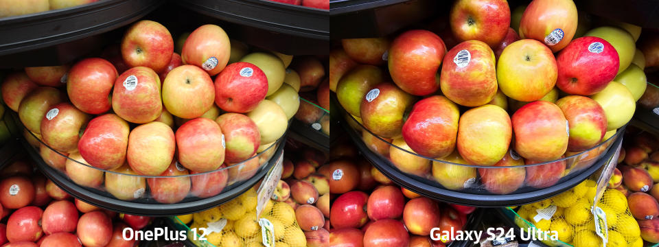 <p>A comparison photo of apples between the OP12 and the S24 Ultra.</p>
