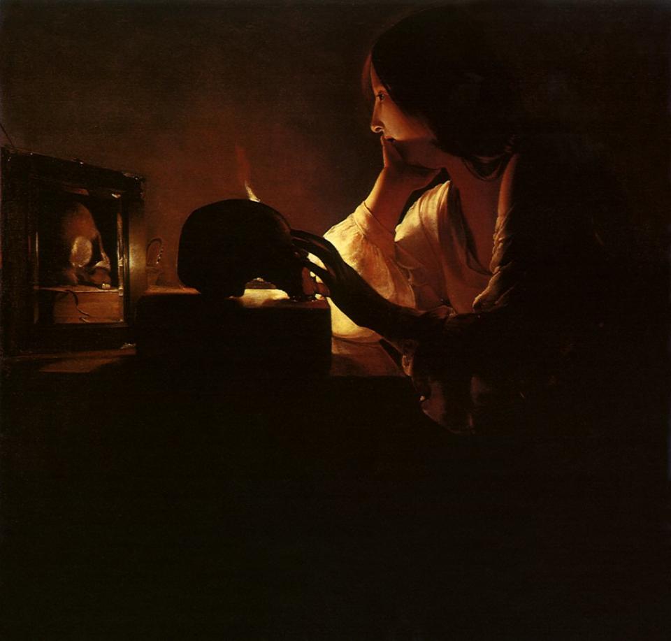 "La Magdalena arrepentida" del artista francés Georges de La Tour, 1635-1640.