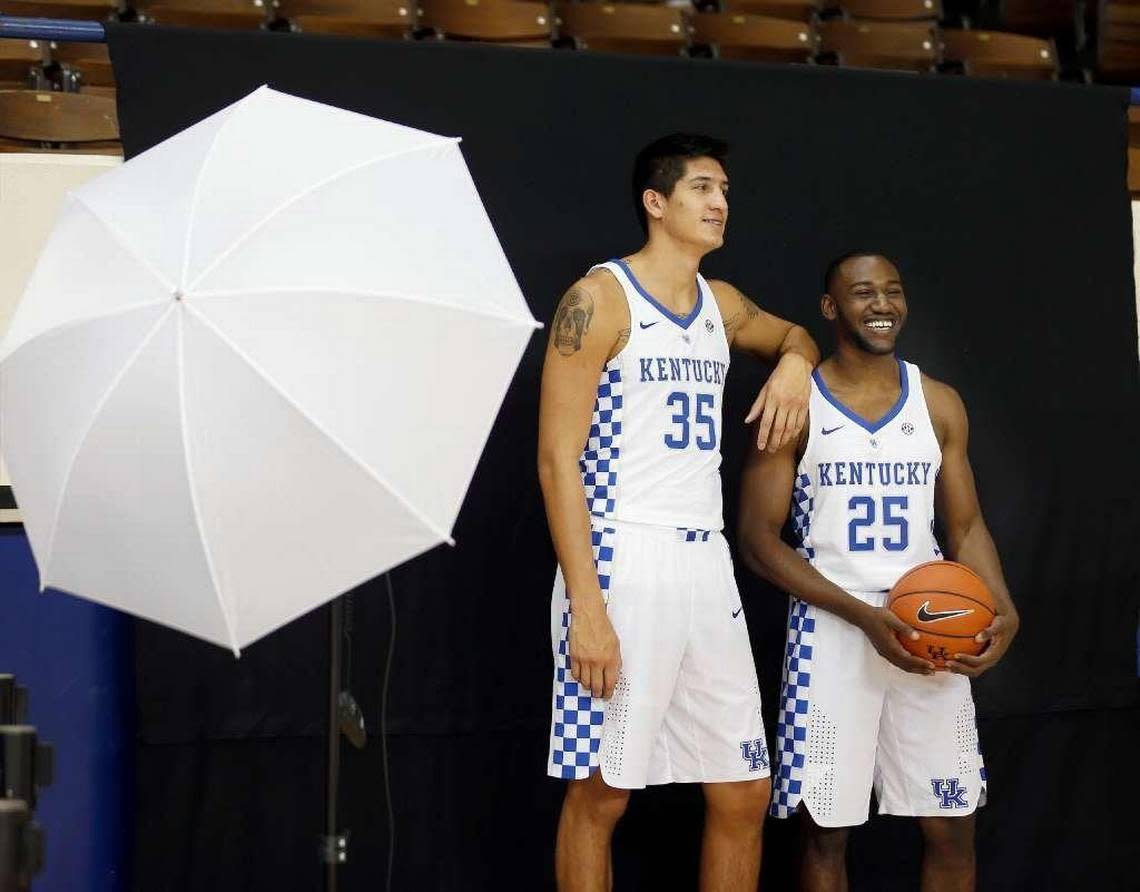 Ex-Bullitt East star Derek Willis, left, and former Madison Central star Dominique Hawkins, both from the class of 2013, were the first two in-state products that John Calipari signed as Kentucky Wildcats head coach.