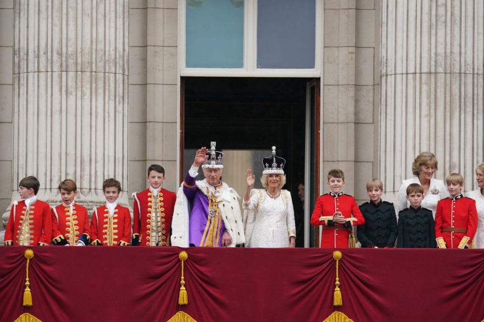 King Charles III and Queen Camilla on the balcony of Buckingham Palace