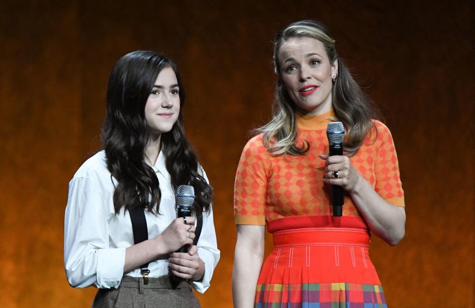 Rachel McAdams and Abby Ryder Fortson present "Are You There God? It's Me Margaret" during the Lionsgate presentation at CinemaCon 2022