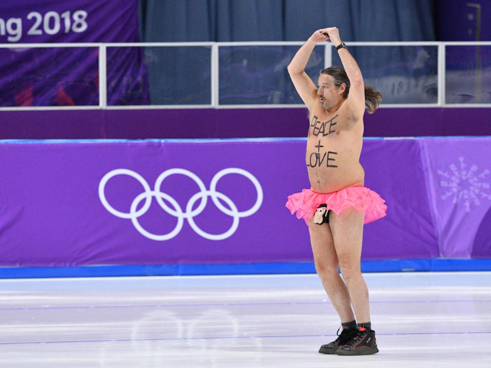 Dieser Mann sorgte für einige Lacher bei den Olympischen Winterspielen. (Bild-Copyright: MLADEN ANTONOV/AFP/Getty Images)