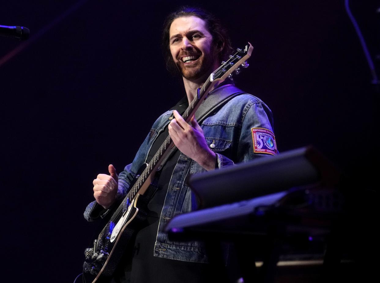 Fans listen as Hozier performs during Innings Festival at Tempe Beach Park on Feb. 24, 2024.