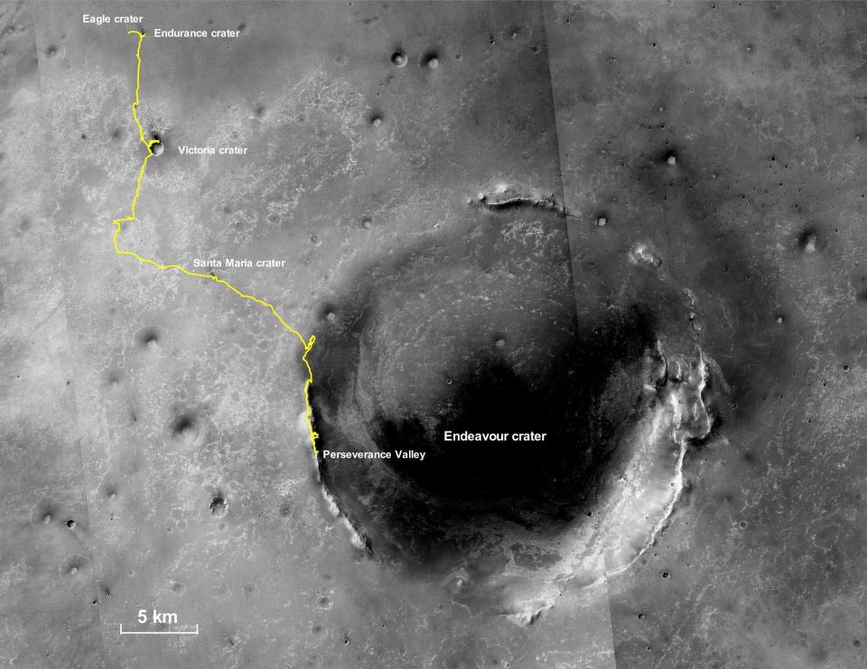 mars rover path