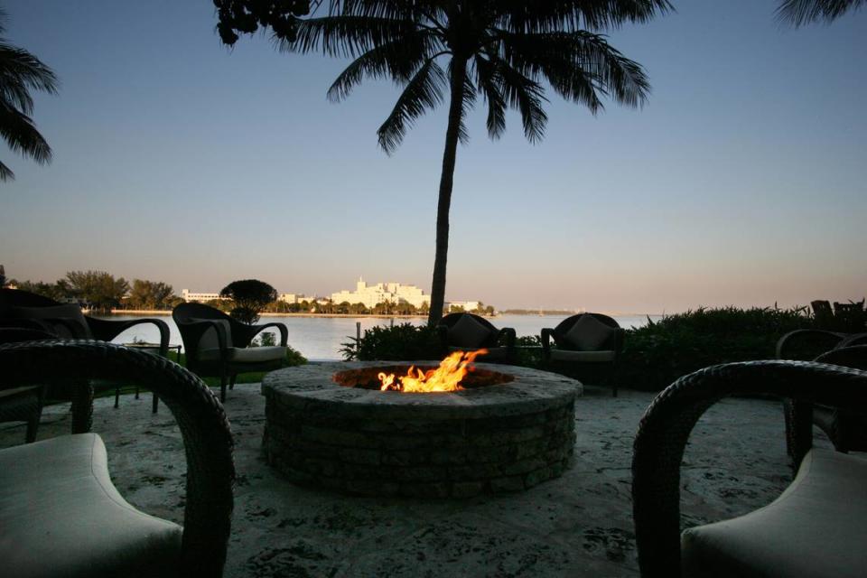 Seating by the firepit on the north end of Grove Isle, where Baleen restaurant used to be. Credit: Alexia Fodere