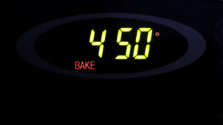 oven temperature reading 450