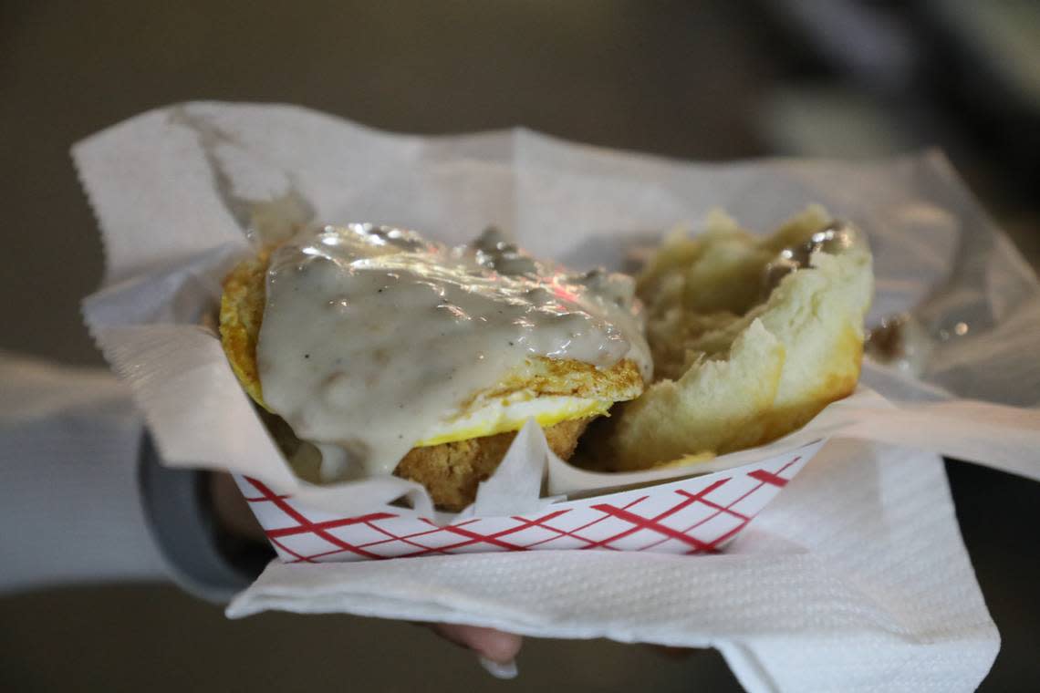 A Georgia Big Chick Biscuit from The Biscuit Barn at the Georgia National Fair.