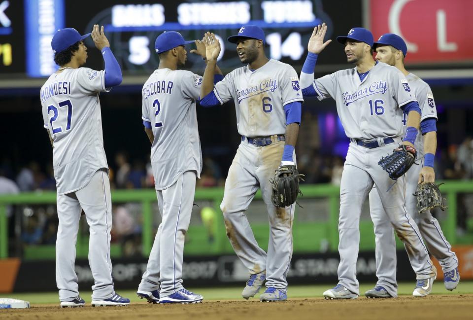 The Royals are alive in the AL after their nine-game winning streak. (AP)