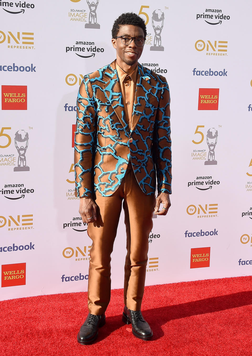 Chadwick Boseman at the 50th NAACP Image Awards in Hollywood on March 30.&nbsp;