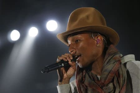 Pharrell Williams performs at the Coachella Valley Music and Arts Festival in Indio, California in this April 12, 2014 file photo. REUTERS/Mario Anzuoni/Files