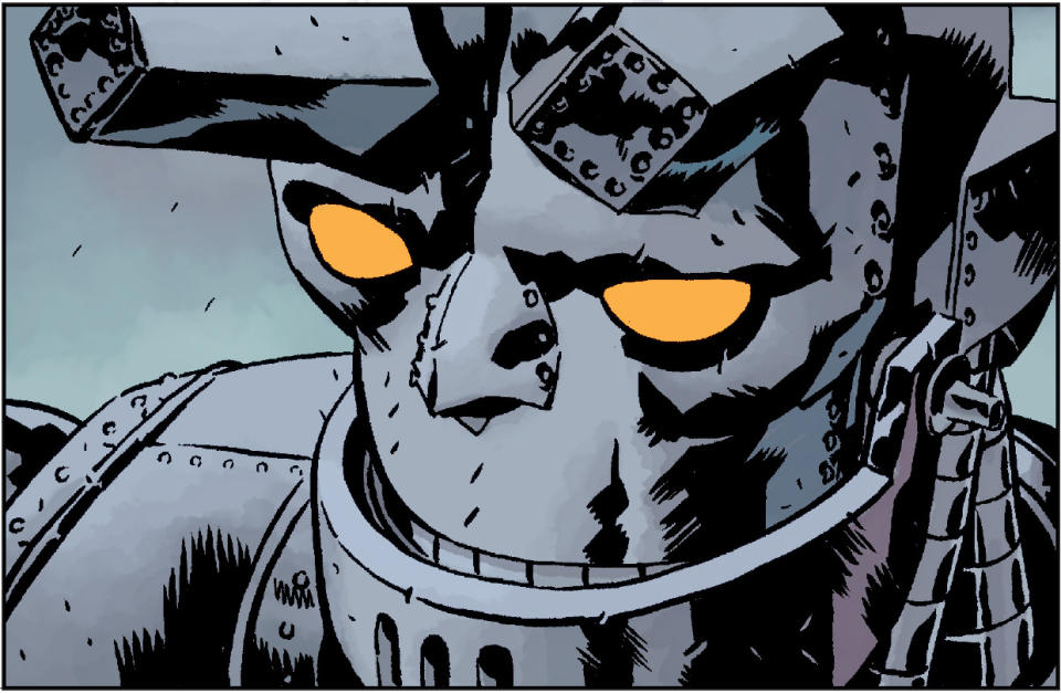 One of Duncan Fegredo's panels for Giant Robot Hellboy.