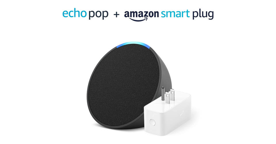 El parlante Echo Pop con el Smart Plug de Amazon - Imagen: Amazon.com