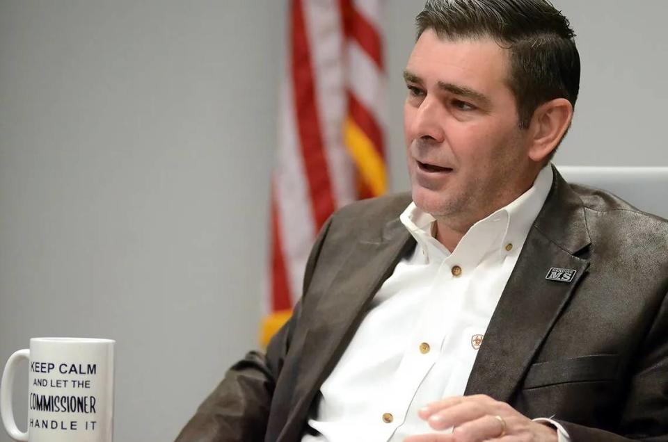 Commissioner of Agriculture Andy Gipson, discusses the current status of farming and its future in the state last month at the Mississippi Department of Agriculture and Commerce in Jackson.