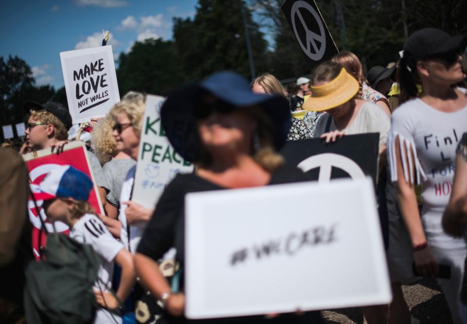 Protests in Helsinki ahead of Trump-Putin summit