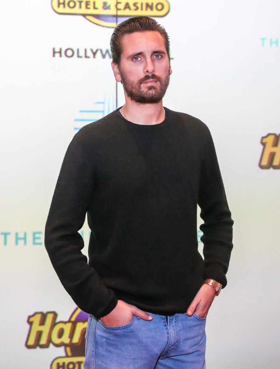 US media personality Scott Disick attends the Grand Opening of the Guitar Hotel expansion at Seminole Hard Rock Hotel & Casino Hollywood, in Hollywood, Florida, October 24, 2019