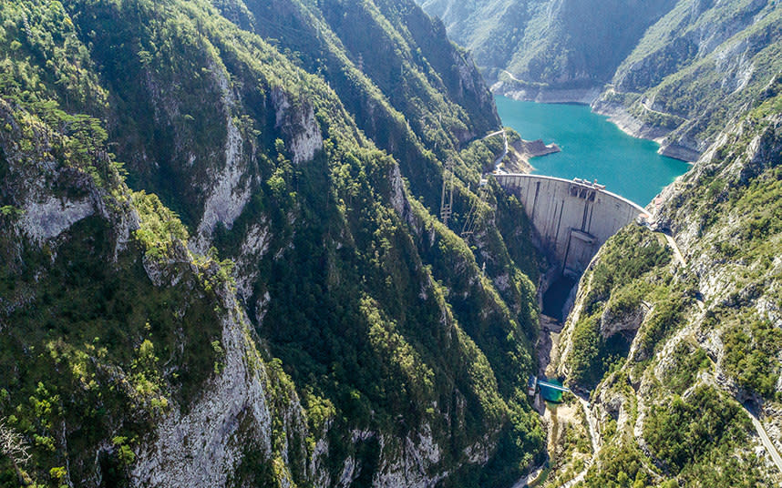 The Mratinje dam in Montenegro has disrupted the course of the Piva River - Patagonia