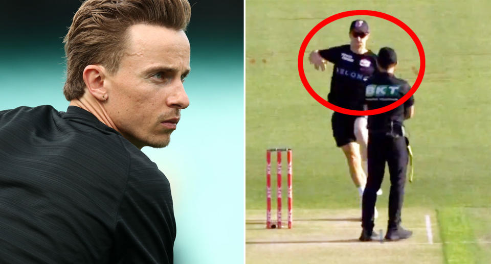 Pictured here is Sydney Sixers star Tom Curran.