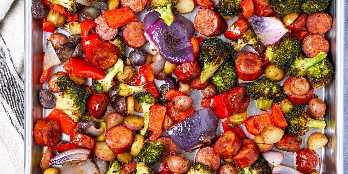 sheet pan sausage and vegetables