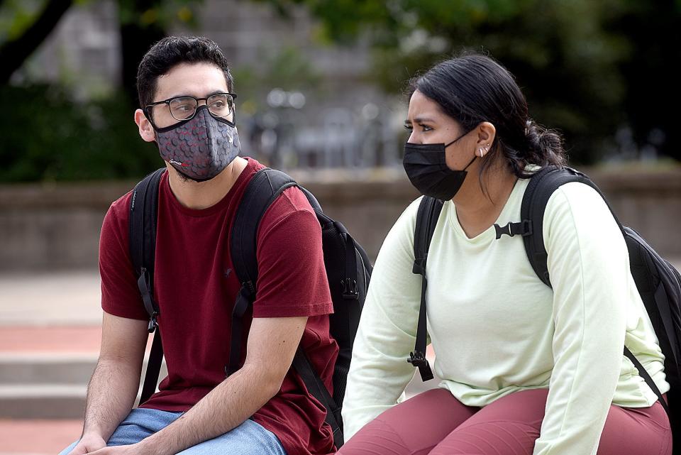 Jose Vaca, 21, and Iris Castellanos, 20, both juniors at the University of Missouri, said lifting the mask mandate is a bad idea.