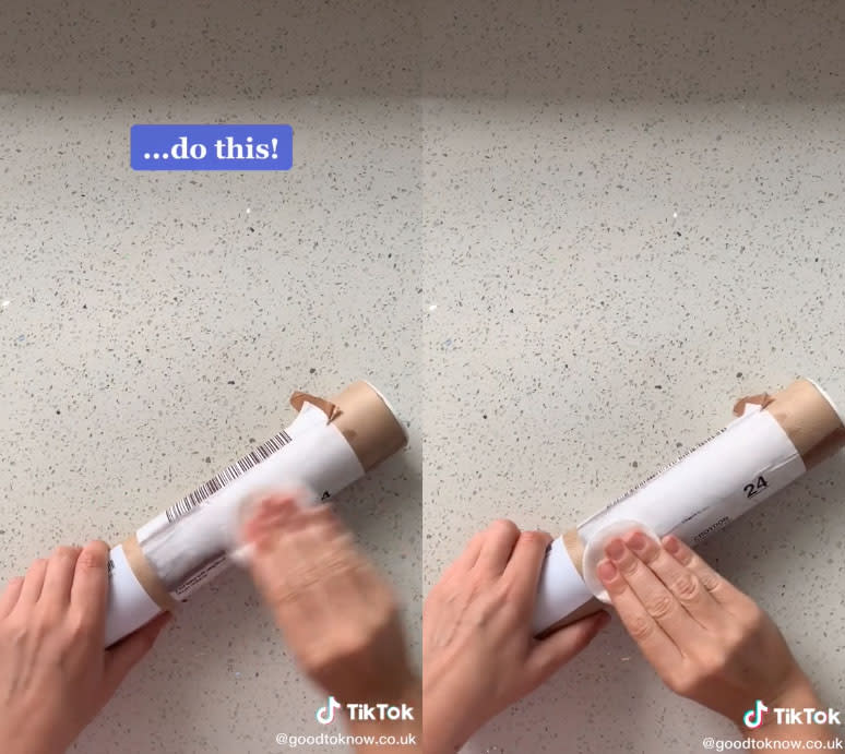 TuikTok video shows nail polish remover erase ink from online shopping information sticker