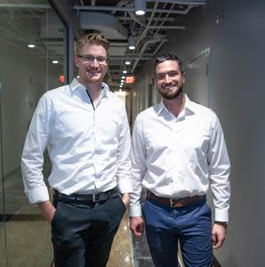 POM leadership team: Lukas Lampe, Co-founder and CTO; Andrew Leahy, Co-founder and CEO