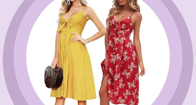 The best summer sun dresses: Fancyinn $33 key hole midi dress from