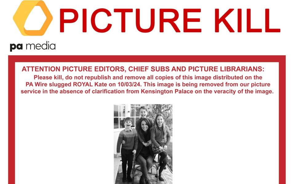 PA News agency has now withdrawn the picture