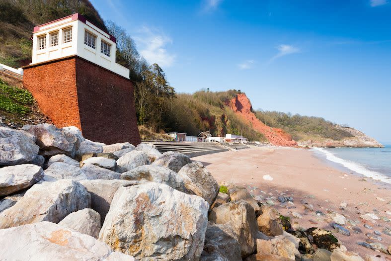 the babbacombe cliff railway at oddicombe beach