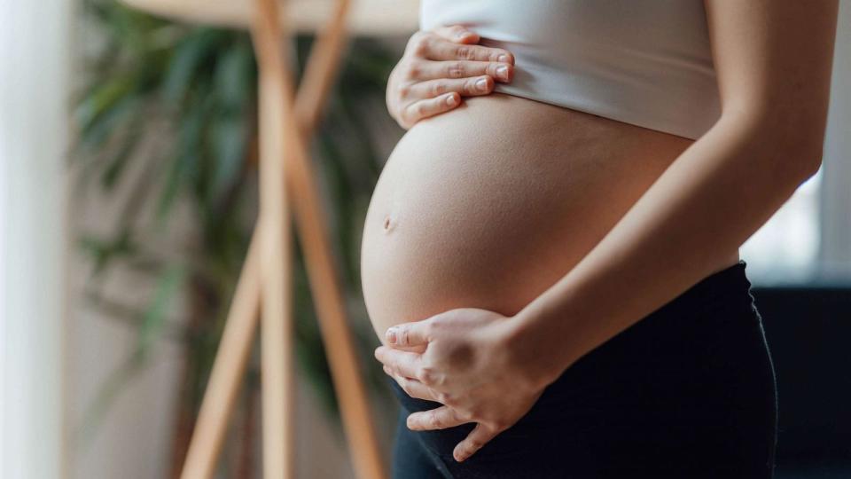 PHOTO: Side view close-up of pregnant woman in this undated stock photo. (STOCK PHOTO/Getty Images)