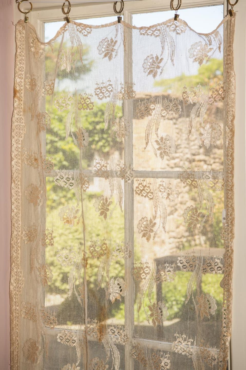 lace hanging in pearl's home