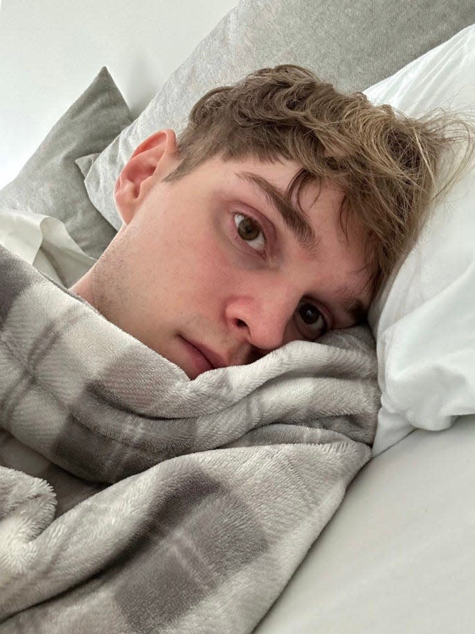 Sawyer Blatz, 27, has mostly been bed-bound after dealing with long COVID since he had a COVID-19 infection in November 2022. He has now turned to advocacy for him and millions of other patients suffering from long COVID with no treatments available.