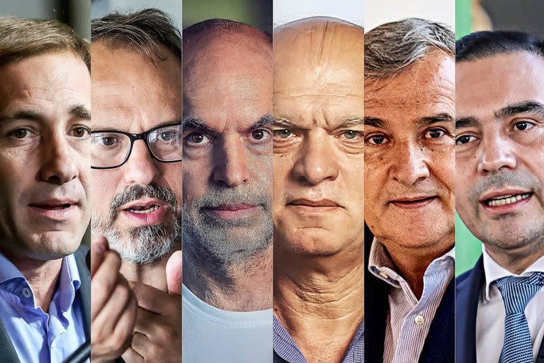 Julio Garro, Diego Valenzuela, Horacio Rodríguez Larreta, Néstor Grindetti, Gerardo Morales y Gustavo Valdés.