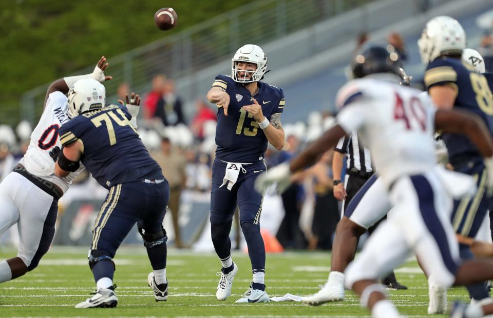 Akron Zips quarterback Jeff Undercuffler Jr. throws against Morgan State during the first half Sept. 9 in Akron.