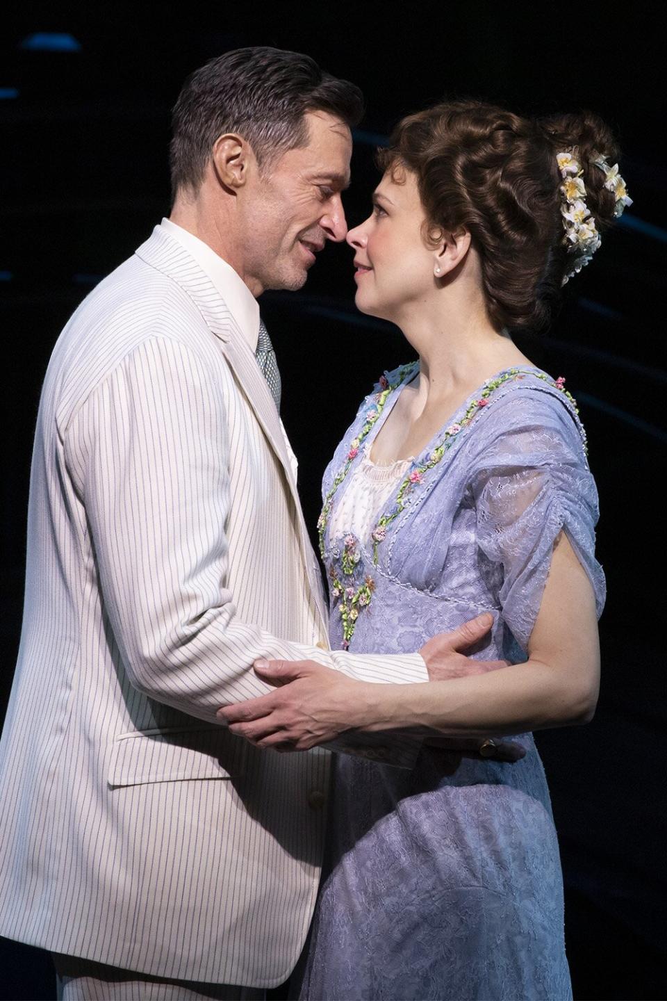 Hugh Jackman and Sutton Foster in THE MUSIC MAN. PHoto by Julieta Cervantes.