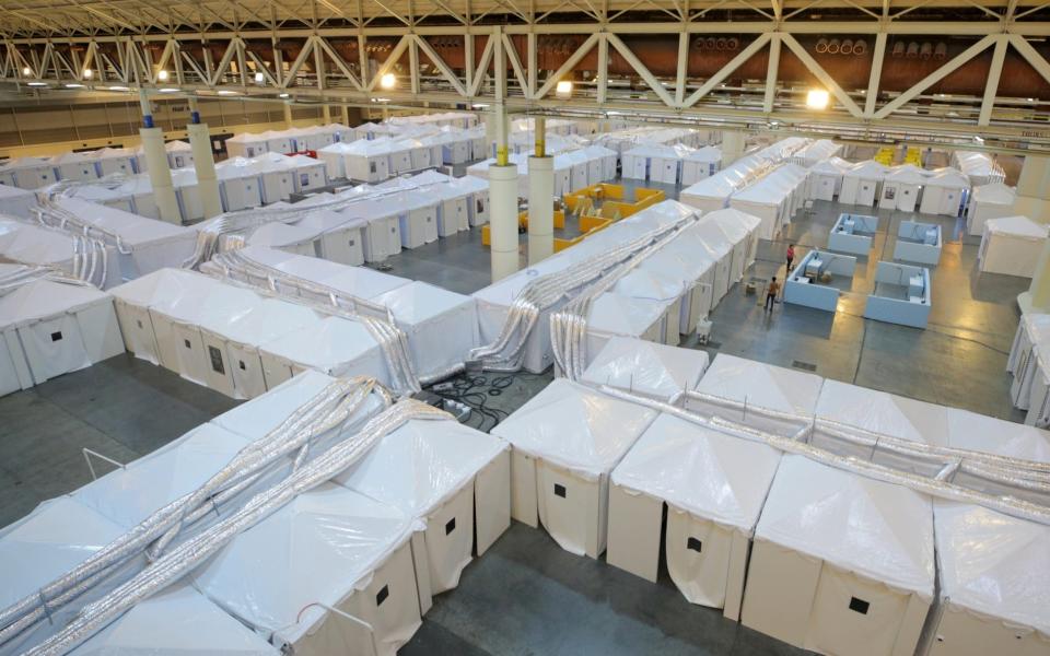 The field hospital setup for coronavirus patients at the Ernest N. Morial Convention Center in New Orleans, Louisiana - Getty