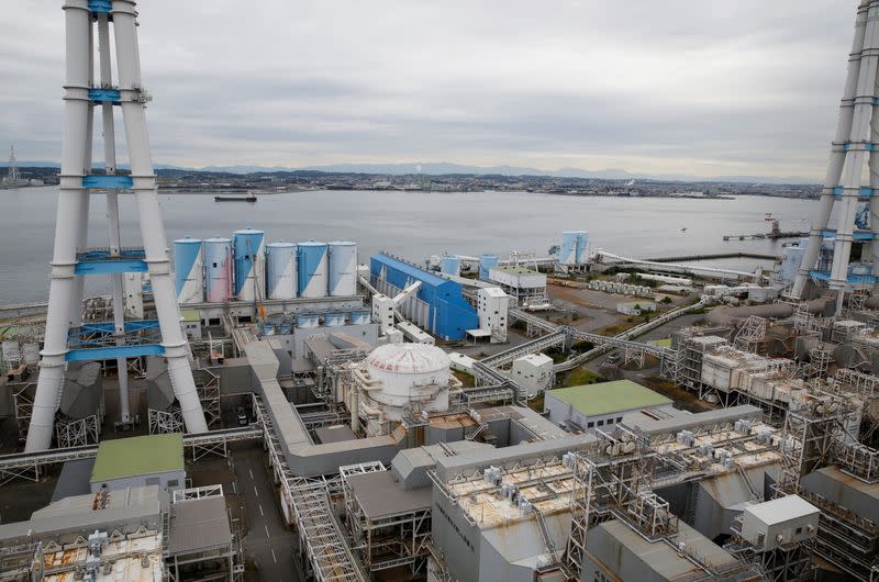 General view shows JERA's Hekinan thermal power station in Hekinan, central Japan