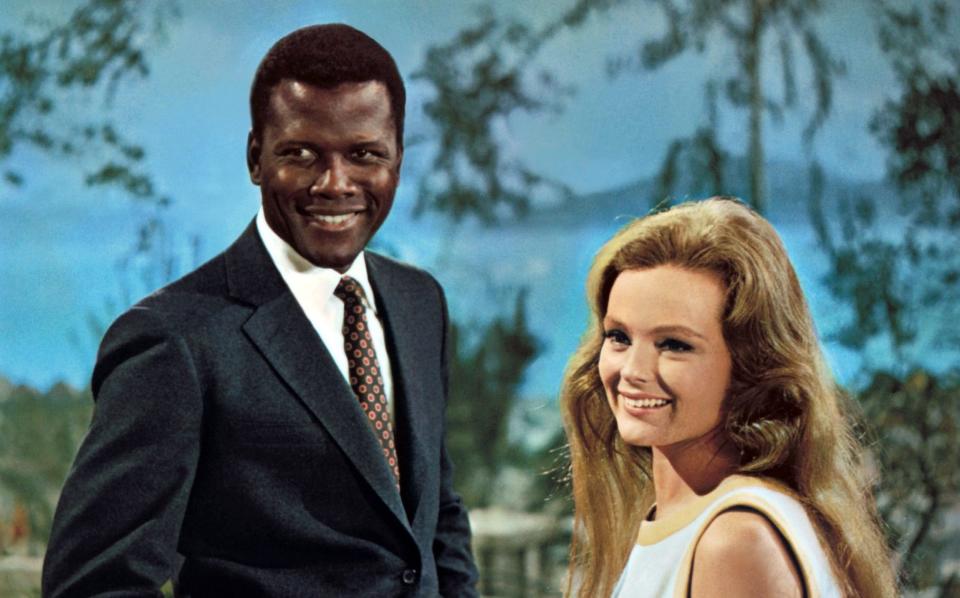 Sidney Poitier and Katharine Houghton in Guess Who's Coming to Dinner? - Alamy 