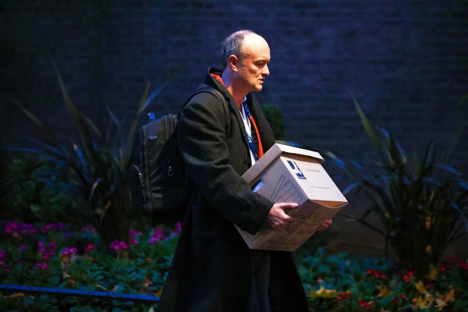 <p>Dominic Cummings leaves 10 Downing Street, 13 November 2020</p> (Reuters)