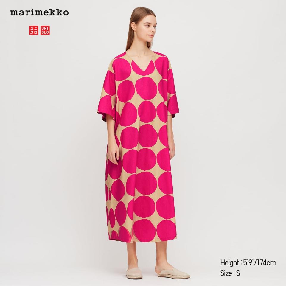 <a href="https://www.uniqlo.com/us/en/women-linen-blended-v-neck-dress-marimekko-online-exclusive-426922.html" target="_blank" rel="noopener noreferrer"><strong>Get the Marimekko v-neck dress from Uniqlo, $49.90</strong></a>